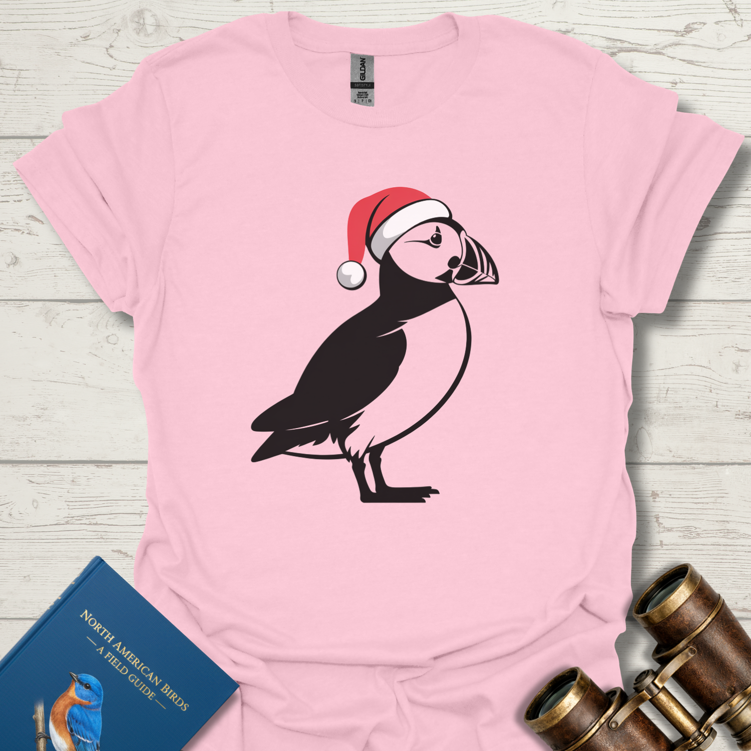 Santa Puffin Bird T-Shirt