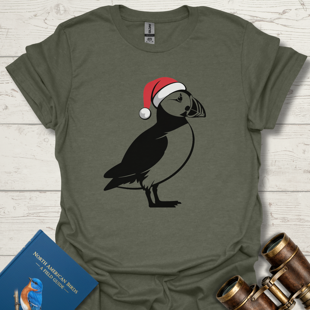 Santa Puffin Bird T-Shirt