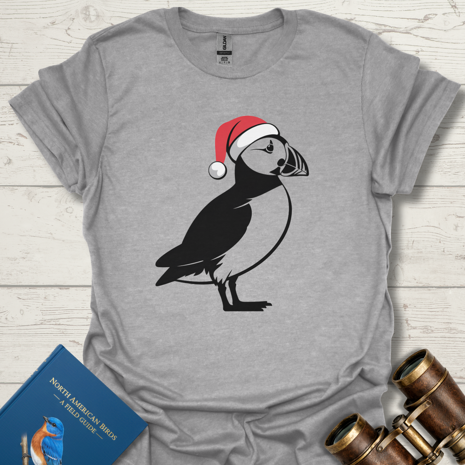 Santa Puffin Bird T-Shirt