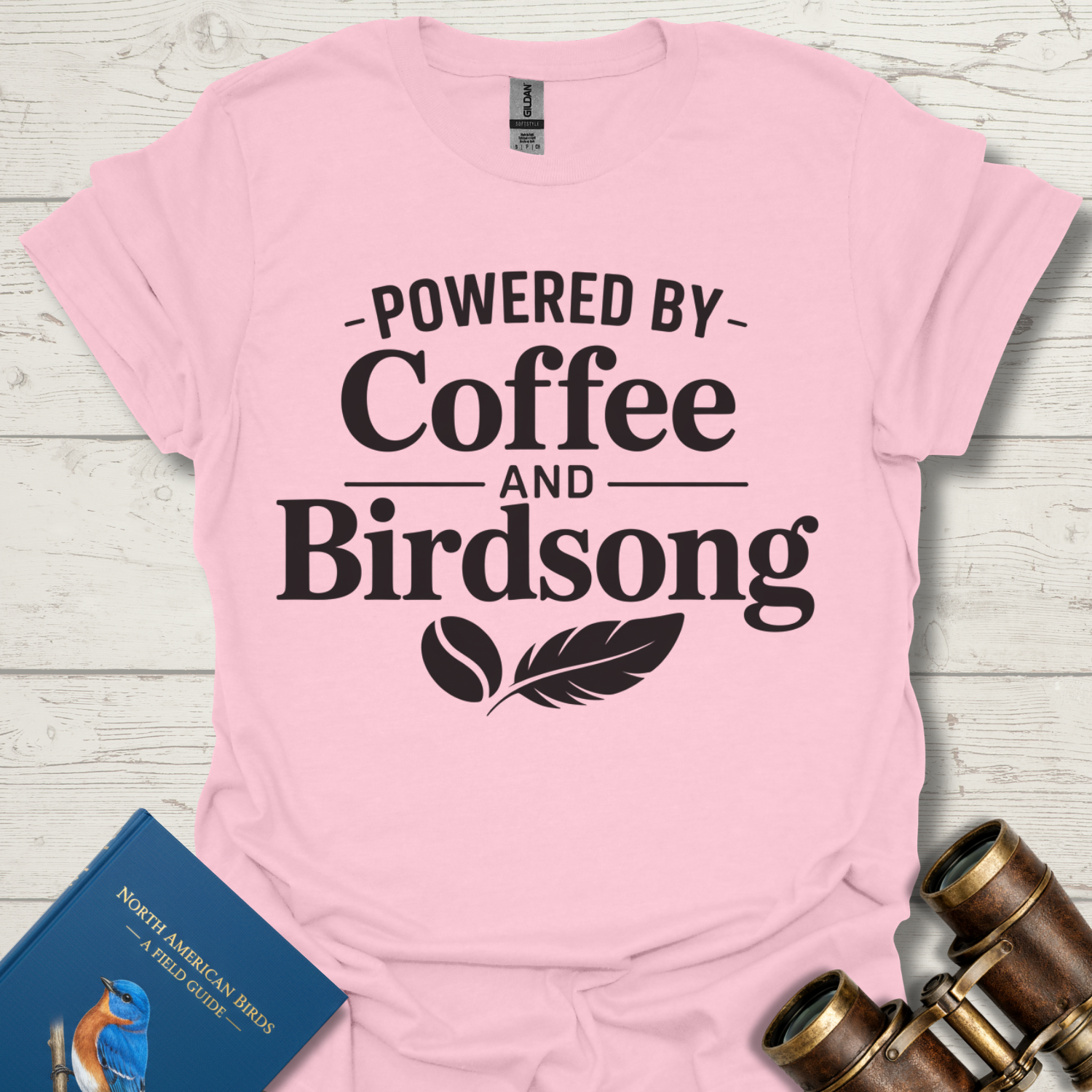 Powered By Coffee and Bird Song T-Shirt