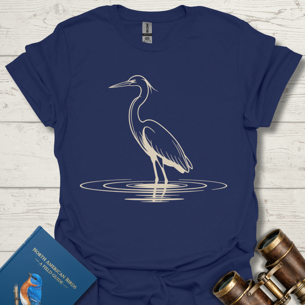 Great Blue Heron Stoic Bird T-Shirt