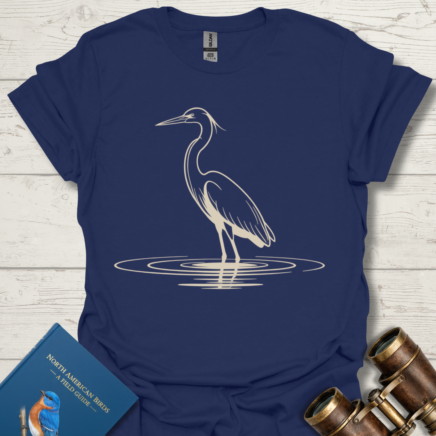 Great Blue Heron Stoic Bird T-Shirt