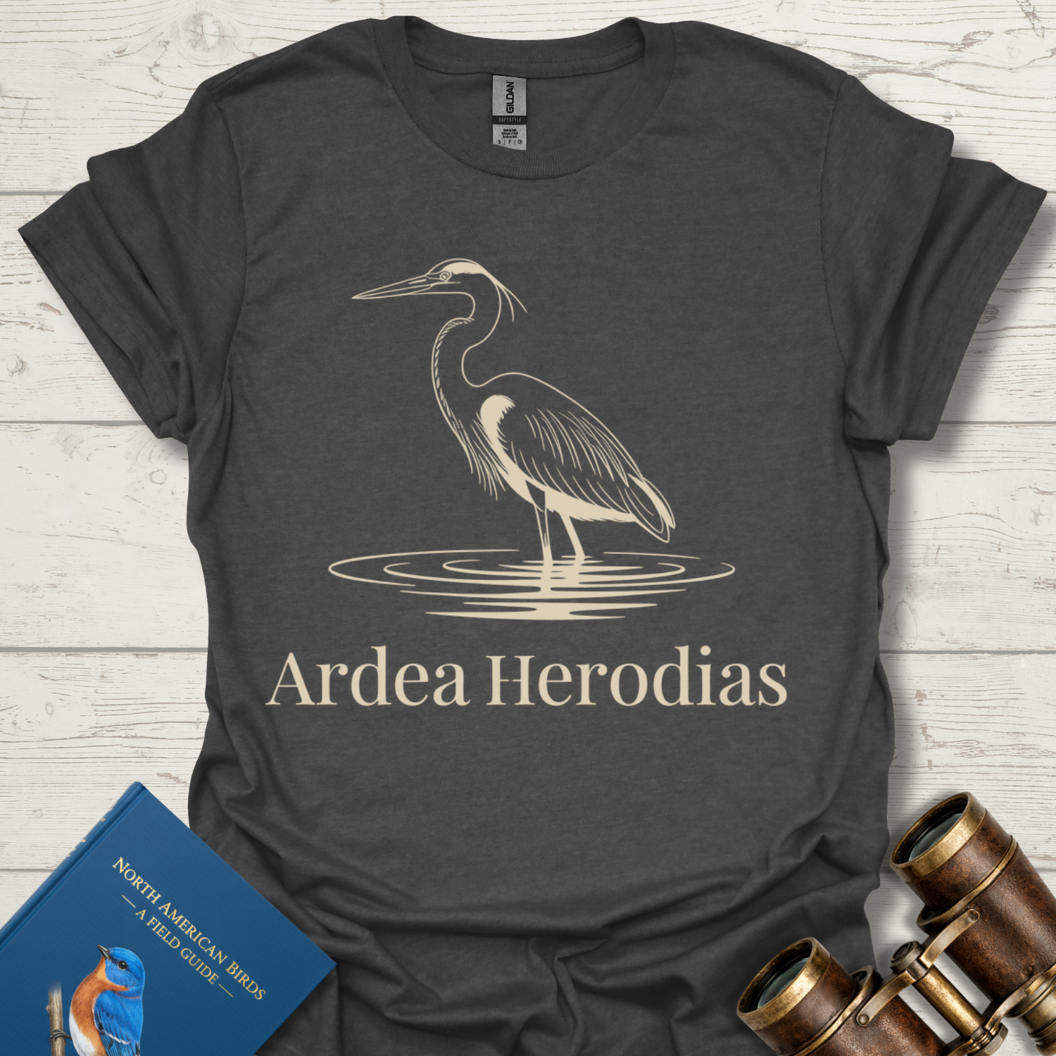 Great Blue Heron Latin Name Bird T-Shirt