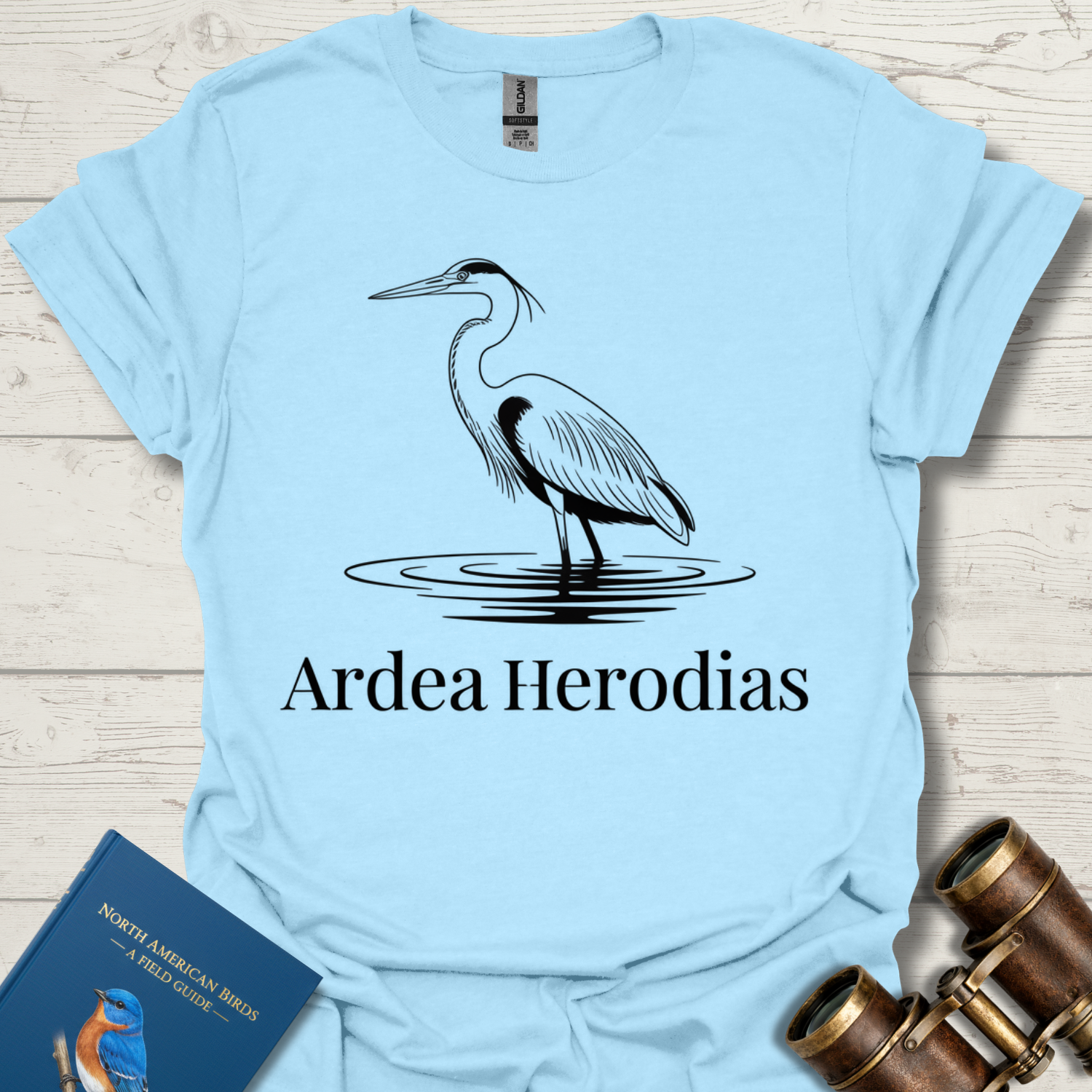 Great Blue Heron Latin Name Bird T-Shirt