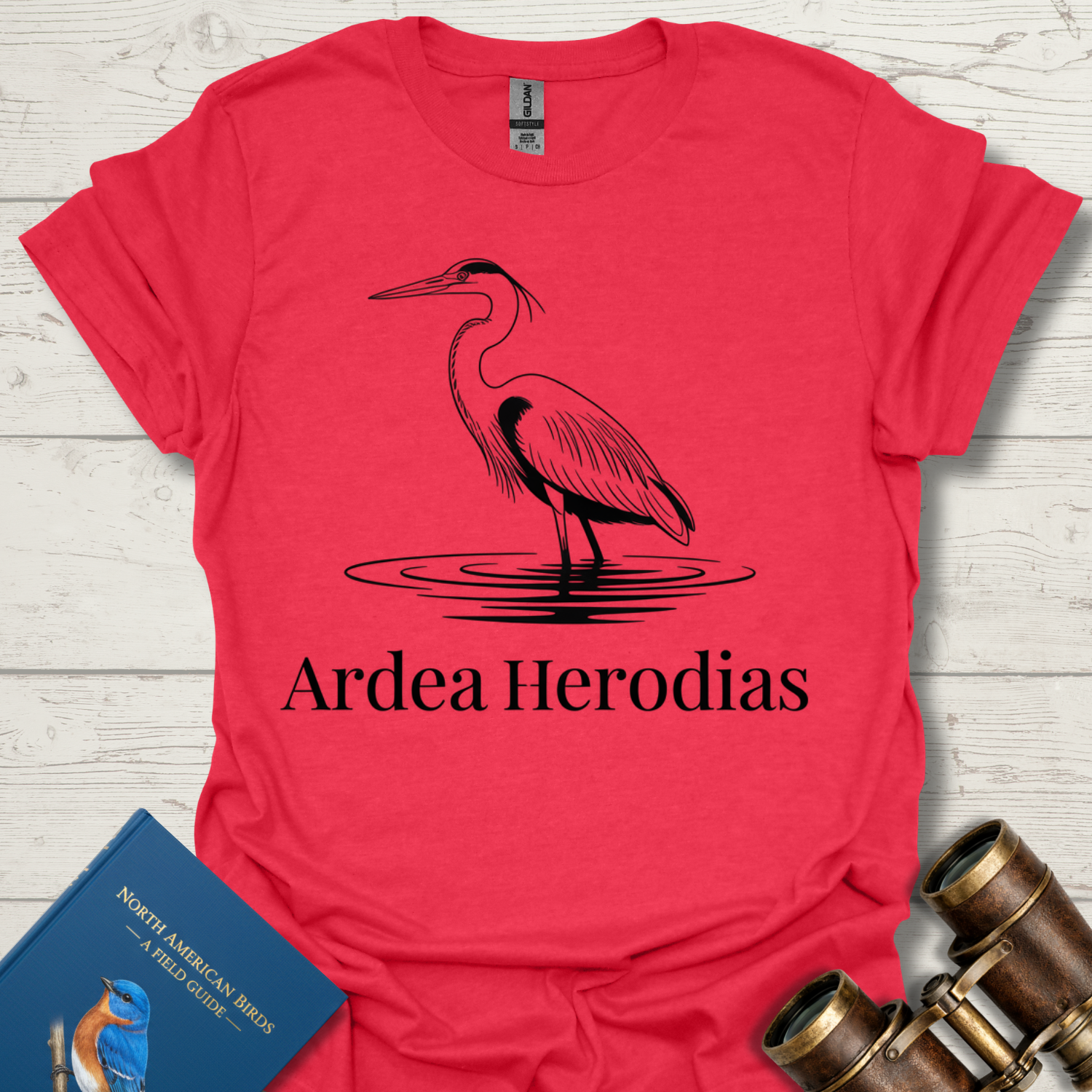 Great Blue Heron Latin Name Bird T-Shirt