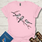 Cherry Branch Chickadees Bird T-Shirt