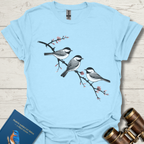 Cherry Branch Chickadees Bird T-Shirt