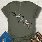 Cherry Branch Chickadees Bird T-Shirt