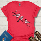 Cherry Branch Chickadees Bird T-Shirt