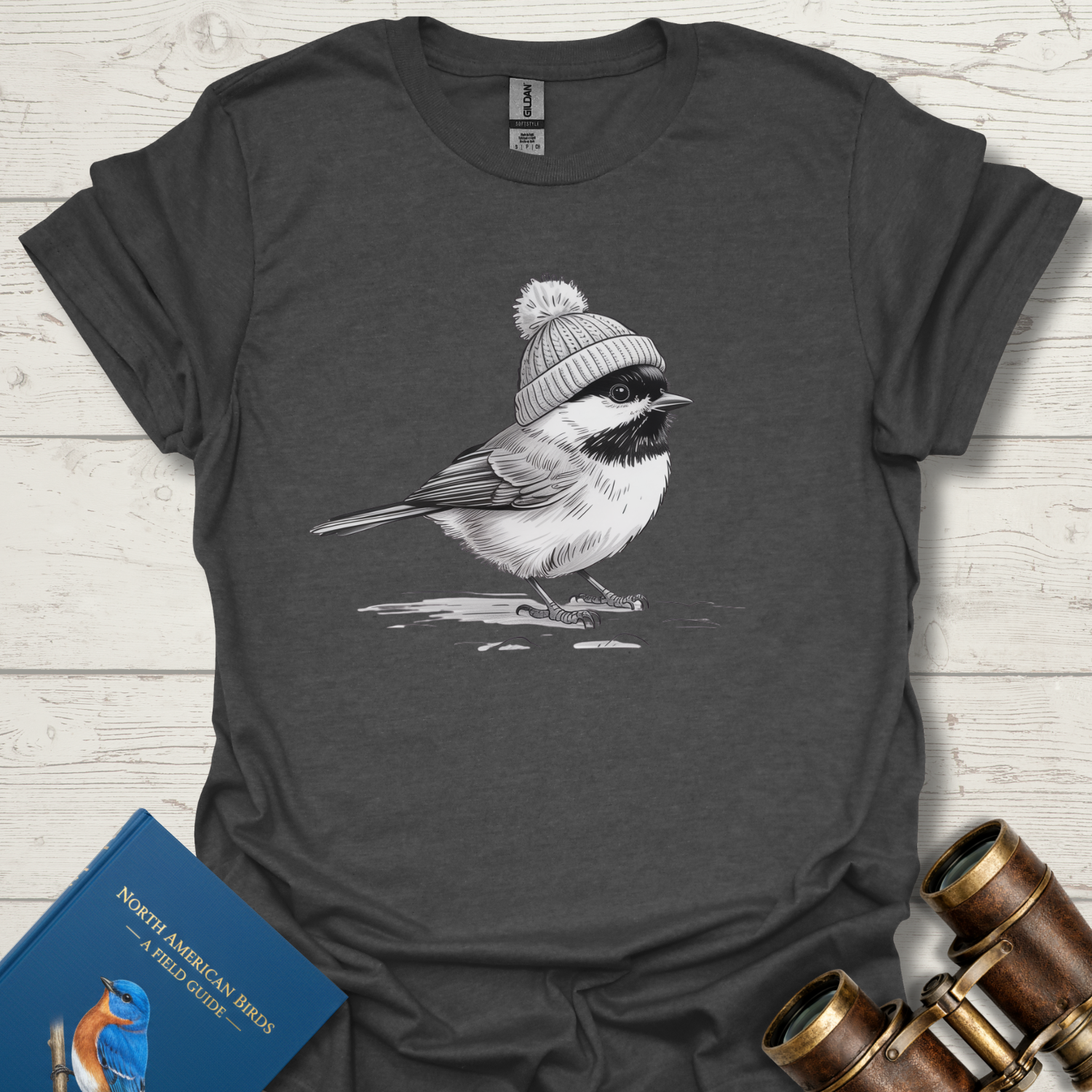 Chickadee in a Cap Bird T-Shirt
