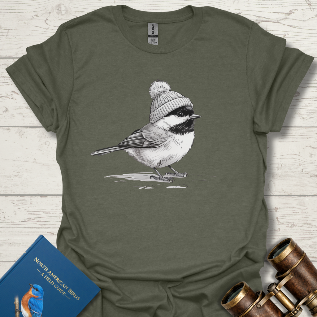 Chickadee in a Cap Bird T-Shirt