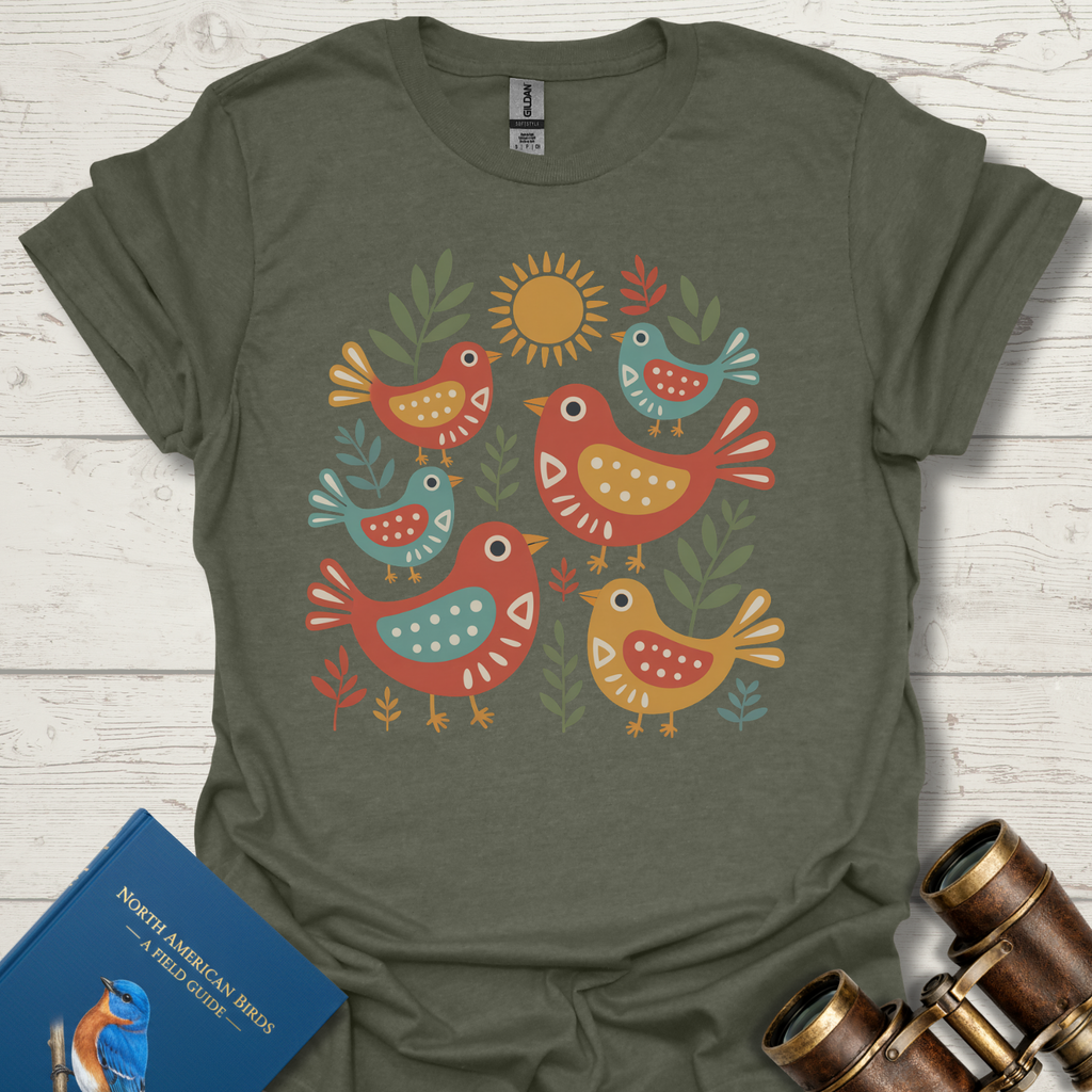 Fun Folk Birds T-Shirt