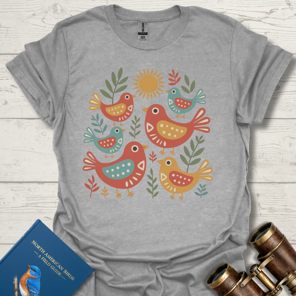 Fun Folk Birds T-Shirt
