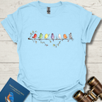 Birds on a branch pastel art