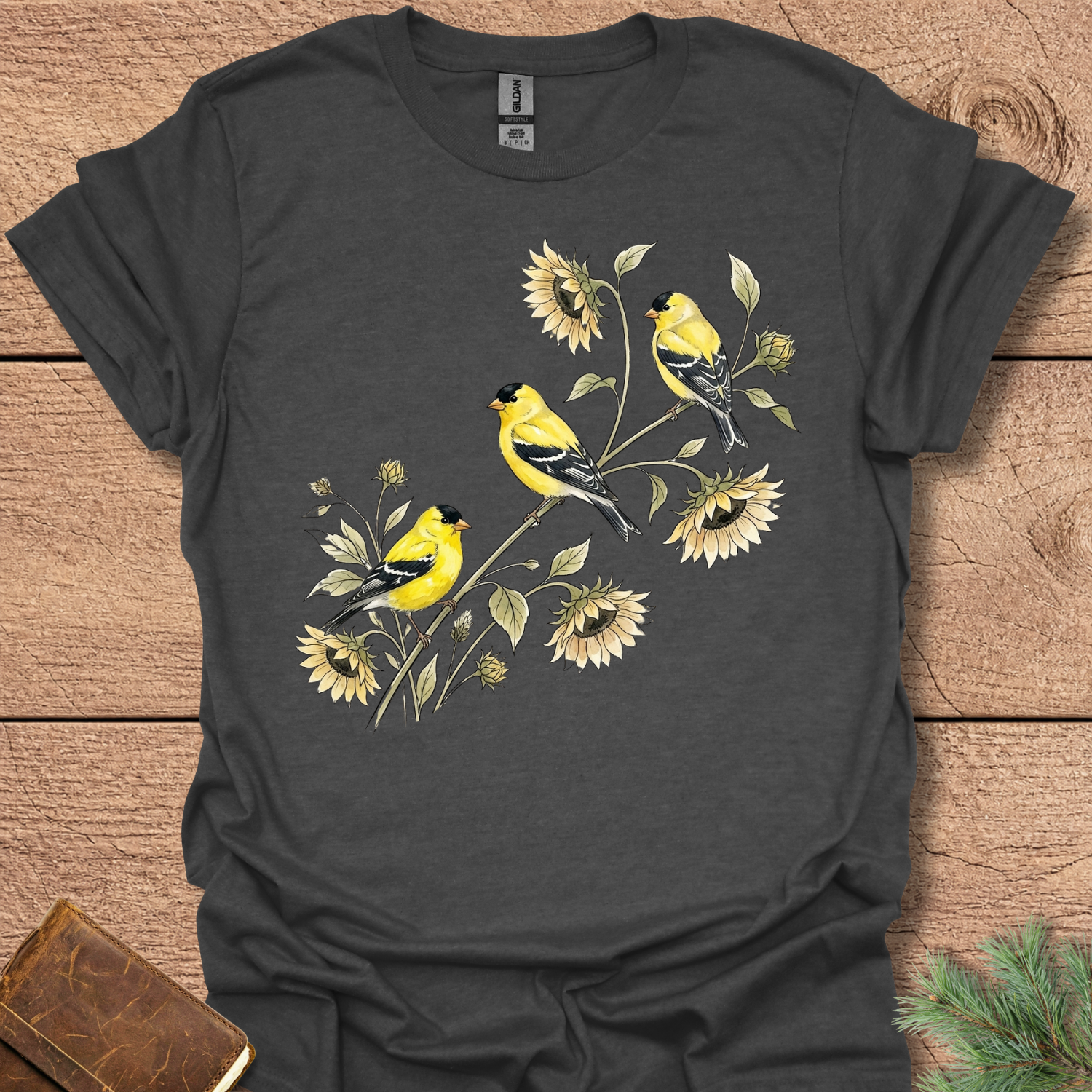 Goldfinch and Sunflower T-Shirt