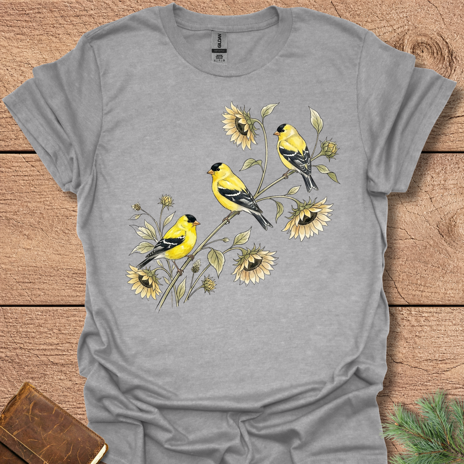 Goldfinch and Sunflower T-Shirt