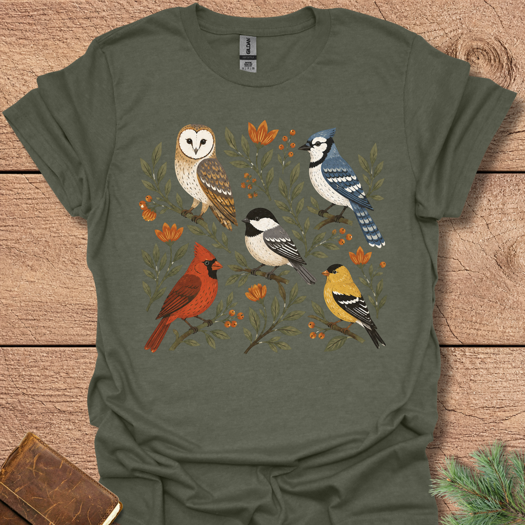 Folk Bird Art T-Shirt