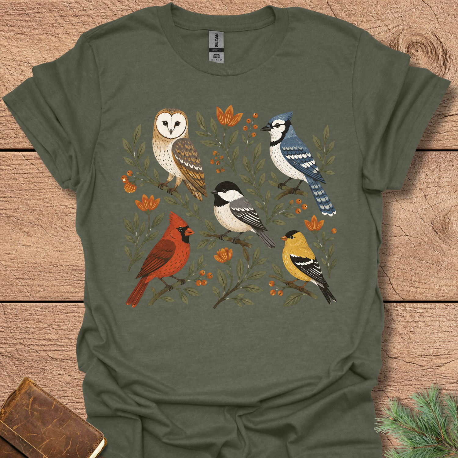 Folk Bird Art T-Shirt